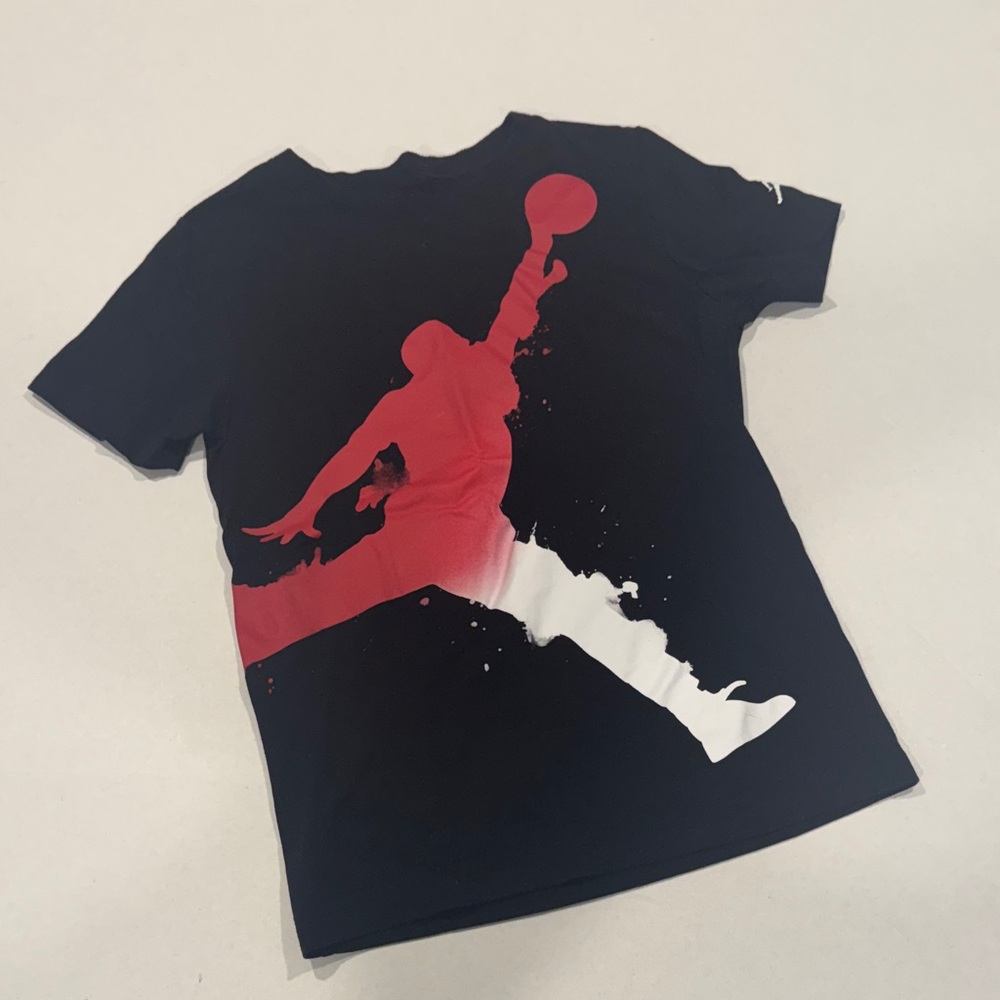 Jordan Kids Black Tee with Red Graphic